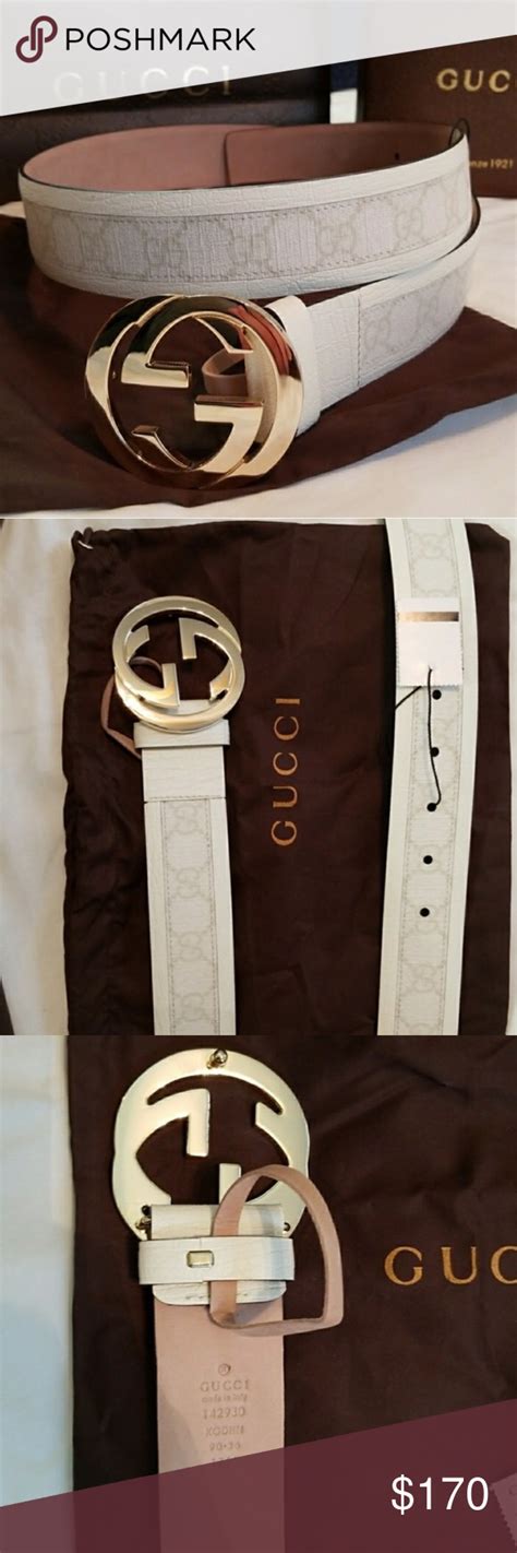 authentic white gucci belt